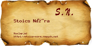 Stoics Nóra névjegykártya